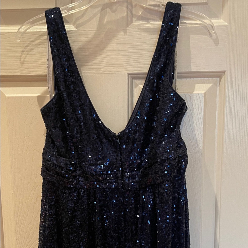 Celebrate Db Studio Elegant Sequin Navy Blue Maxi Dress Plus 16 - Picture 10 of 16